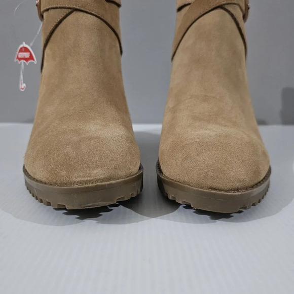 NEW Blondo Tamzin Ankle Boot Womens 10 Waterproof Tan Suede Block Heel - Picture 6 of 14